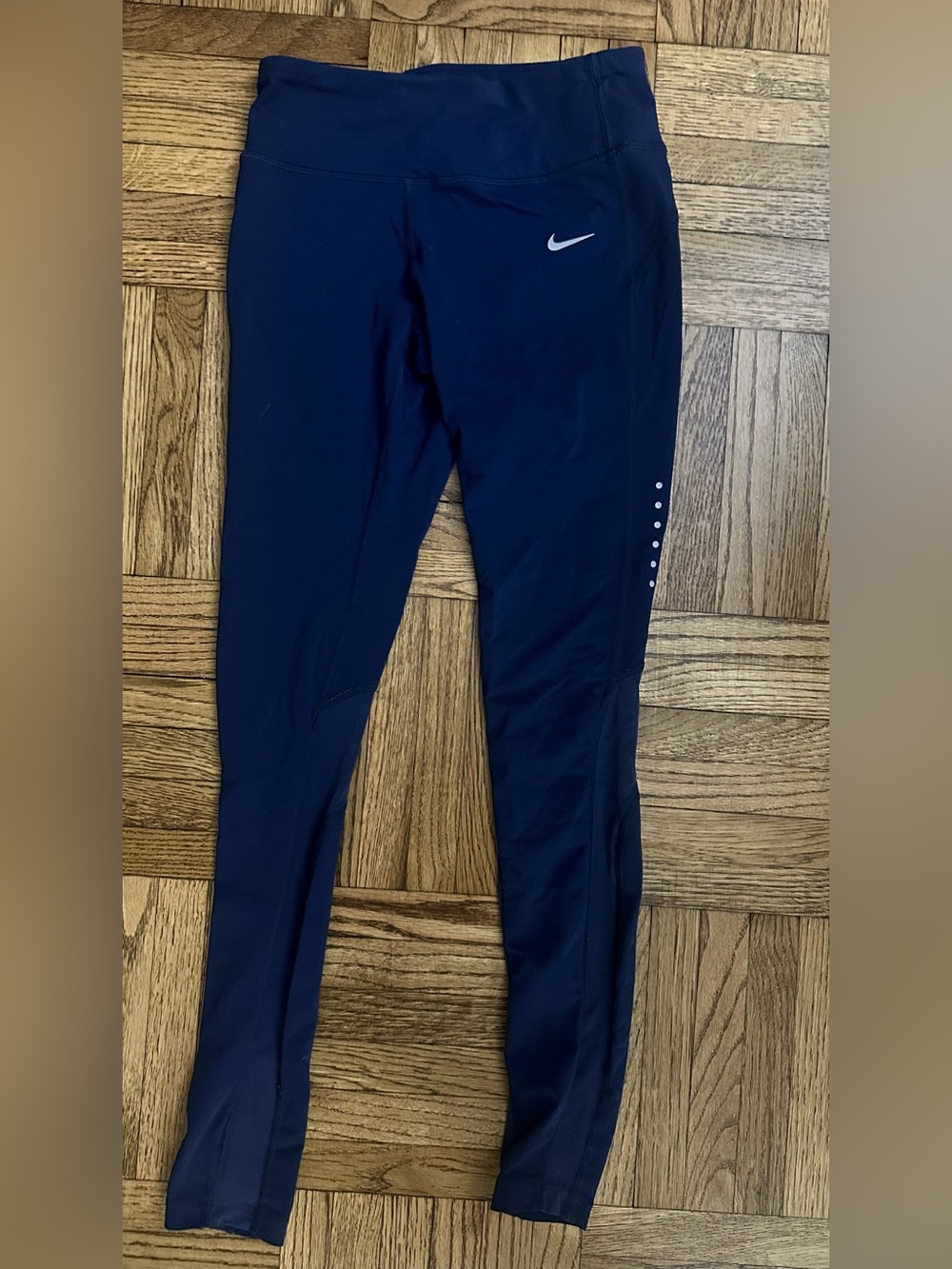 Nike Dri-FIT Running Leggings Tights Navy Reflective Women’s Small